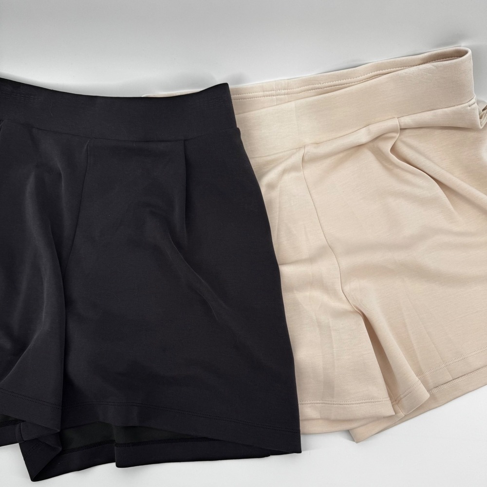 Ododos‎ Women Shorts Lot 2 Cream NWT & Black Modal Blend Soft Luxury Stretch XL